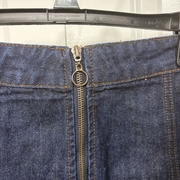 Altar'd State Denim Skirt Womens M Dark Wash Mini Y2K Modest Indie Boho - Picture 2 of 9